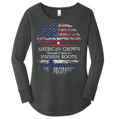 American Grown With Finnish Roots Finland Women's Perfect Tri Tunic Long Sleeve Shirt