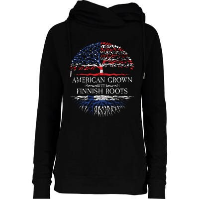 American Grown With Finnish Roots Finland Womens Funnel Neck Pullover Hood