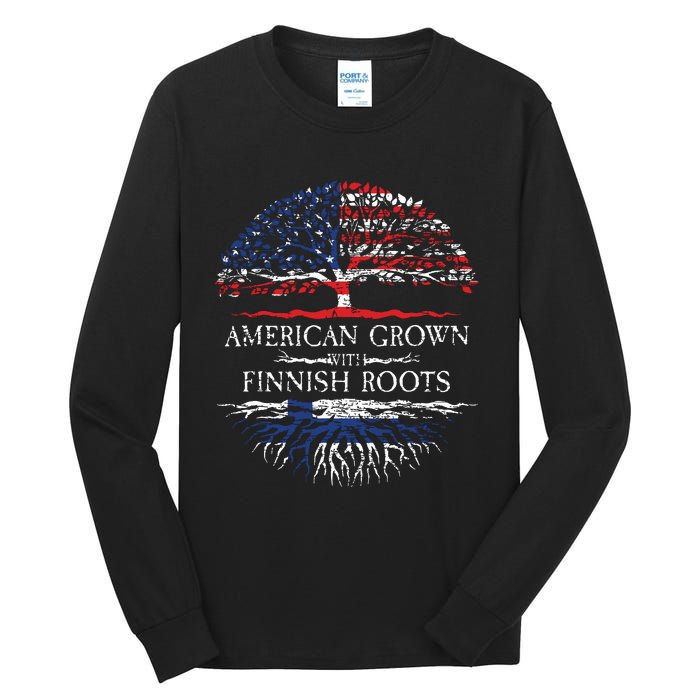 American Grown With Finnish Roots Finland Tall Long Sleeve T-Shirt