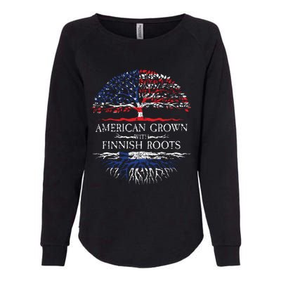 American Grown With Finnish Roots Finland Womens California Wash Sweatshirt