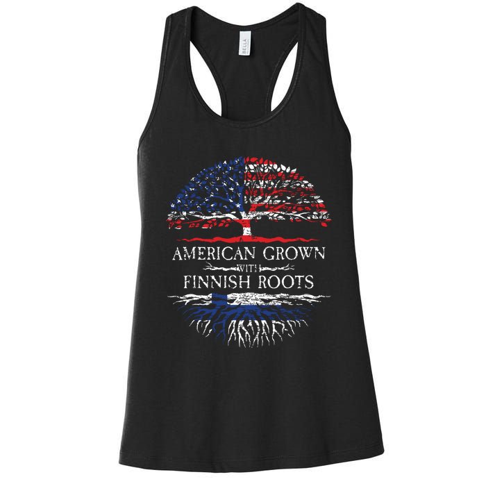 American Grown With Finnish Roots Finland Women's Racerback Tank