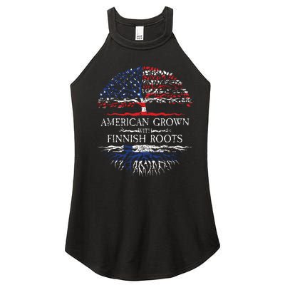 American Grown With Finnish Roots Finland Women's Perfect Tri Rocker Tank