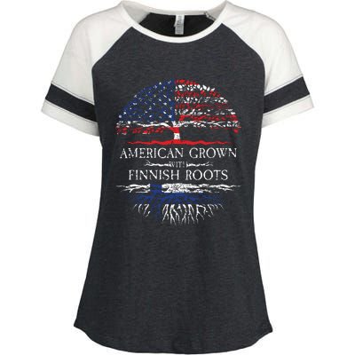 American Grown With Finnish Roots Finland Enza Ladies Jersey Colorblock Tee