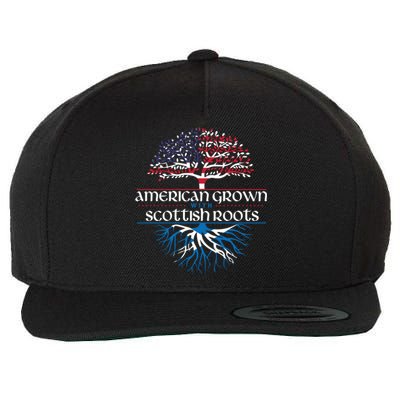 American Grown With Scottish Roots Cool Gift Scotland Pride Heritage Great Gift Wool Snapback Cap