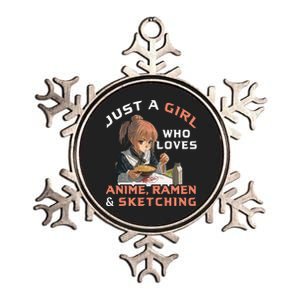 A Girl Who Loves Anime Ramen And Sketching Japan Anime Metallic Star Ornament