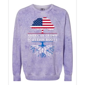 American Grown With Scottish Roots Meaningful Gift Scotland Funny Gift Colorblast Crewneck Sweatshirt