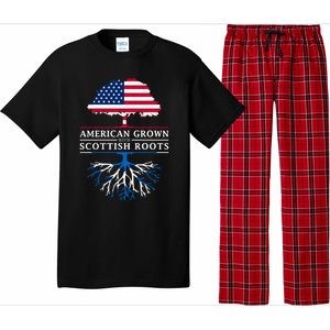 American Grown With Scottish Roots Meaningful Gift Scotland Funny Gift Pajama Set