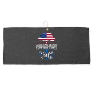 American Grown With Scottish Roots Meaningful Gift Scotland Funny Gift Large Microfiber Waffle Golf Towel