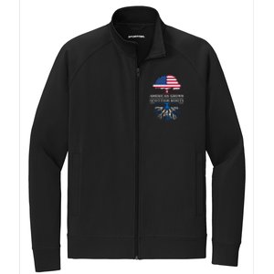 American Grown With Scottish Roots Meaningful Gift Scotland Funny Gift Stretch Full-Zip Cadet Jacket