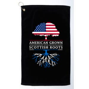 American Grown With Scottish Roots Meaningful Gift Scotland Funny Gift Platinum Collection Golf Towel