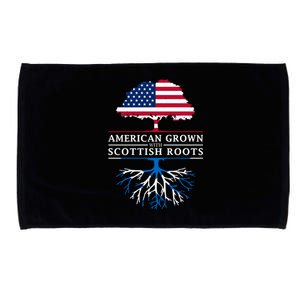 American Grown With Scottish Roots Meaningful Gift Scotland Funny Gift Microfiber Hand Towel