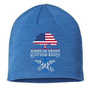 American Grown With Scottish Roots Meaningful Gift Scotland Funny Gift Sustainable Beanie