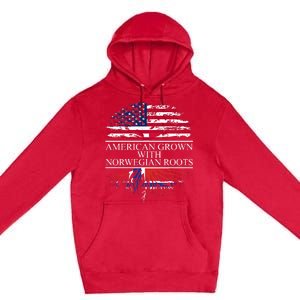 American Grown With Norwegian Roots Gift Premium Pullover Hoodie