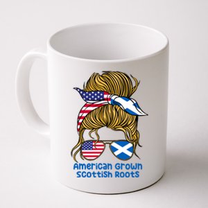 American Grown With Scottish Roots Messy Bun Gift Coffee Mug