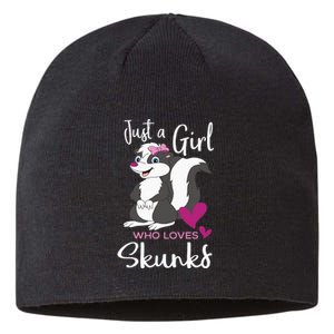 A Girl Who Loves Skunks Skunk Lover Zookeeper Zoologist Sustainable Beanie