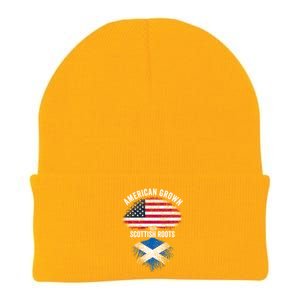 American Grown With Scottish Roots Usa Scotland Flag Cool Gift Knit Cap Winter Beanie