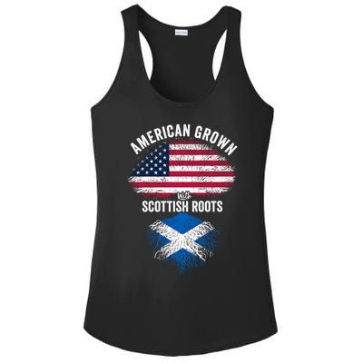 American Grown With Scottish Roots Usa Scotland Flag Cool Gift Ladies PosiCharge Competitor Racerback Tank