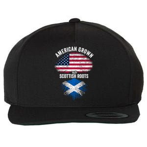 American Grown With Scottish Roots Usa Scotland Flag Cool Gift Wool Snapback Cap