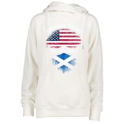 American Grown With Scottish Roots Usa Scotland Flag Cool Gift Womens Funnel Neck Pullover Hood