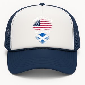 American Grown With Scottish Roots Usa Scotland Flag Cool Gift Trucker Hat