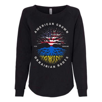 American Grown With Ukrainian Roots USA Flag Ukraine Womens California Wash Sweatshirt