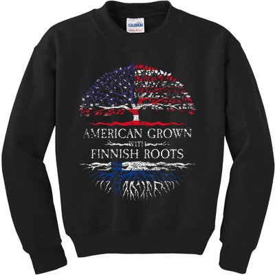 American Grown With Finnish Roots Finland Kids Sweatshirt