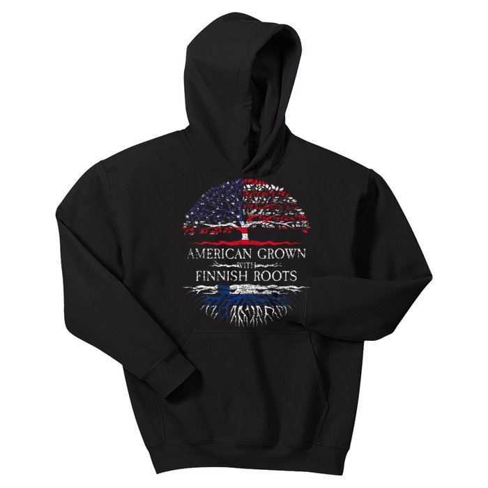 American Grown With Finnish Roots Finland Kids Hoodie