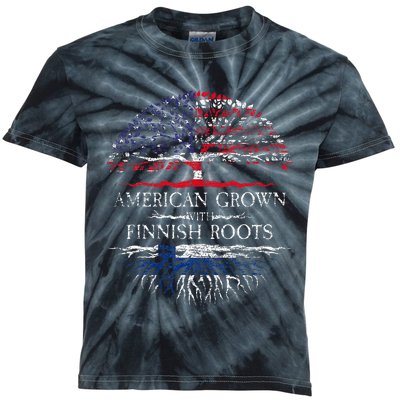 American Grown With Finnish Roots Finland Kids Tie-Dye T-Shirt