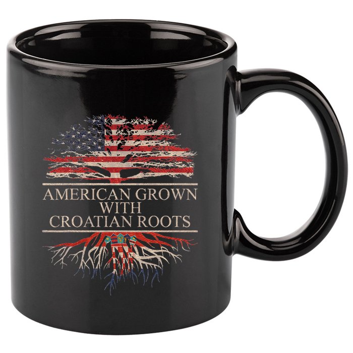 American Grown With Croatian Roots 11oz C Handle Ceramic Mug