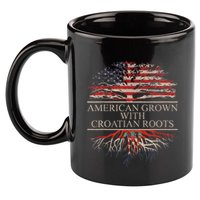 American Grown With Croatian Roots 11oz C Handle Ceramic Mug