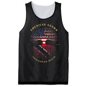 American Grown With Trinidadian Roots Tree Usa Flag Gifts Mesh Reversible Basketball Jersey Tank