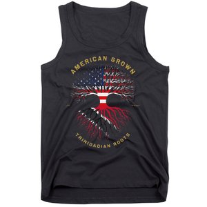 American Grown With Trinidadian Roots Tree Usa Flag Gifts Tank Top