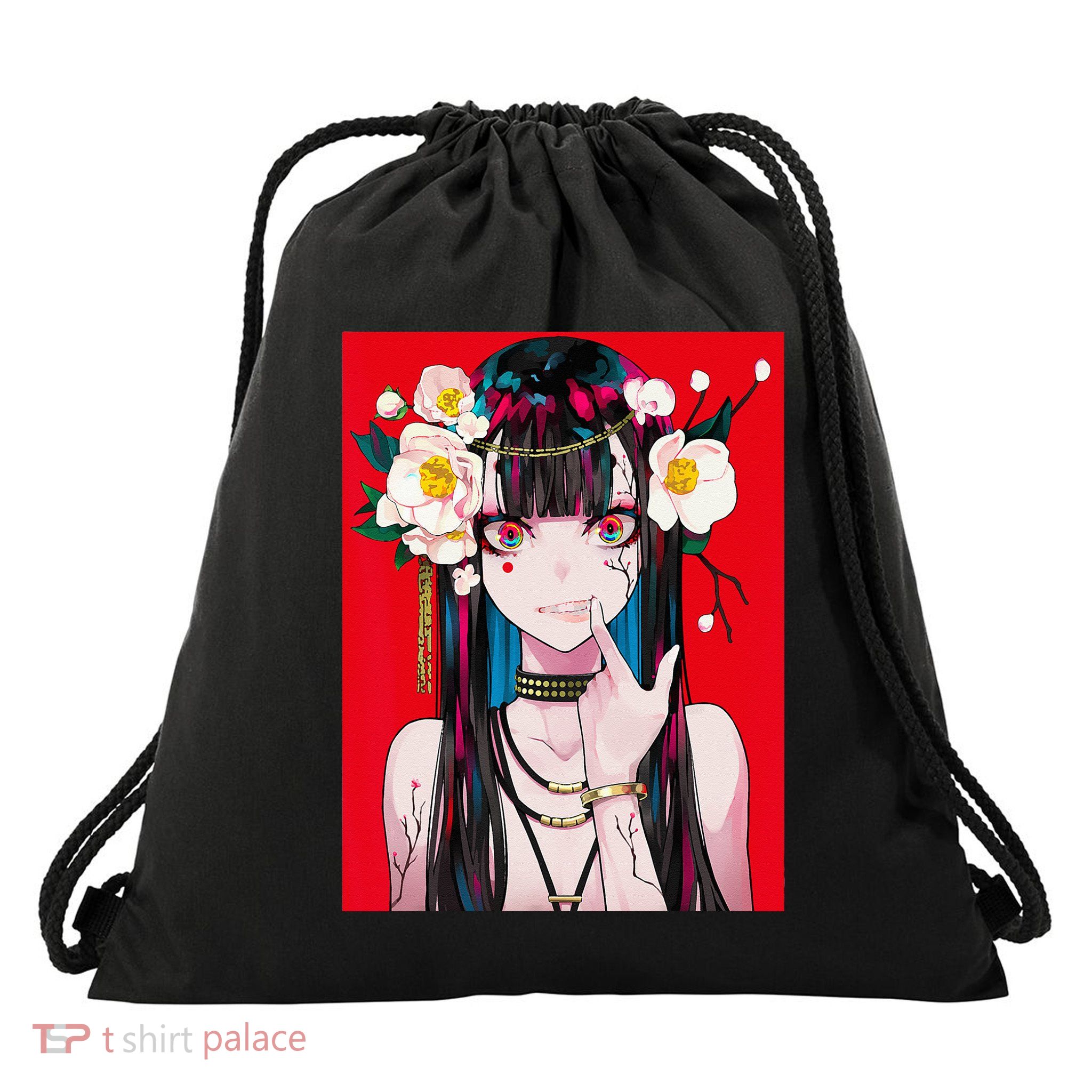 Anime Girl Waifu Japanese Aesthetic Kawaii Otaku Weeb Drawstring Bag
