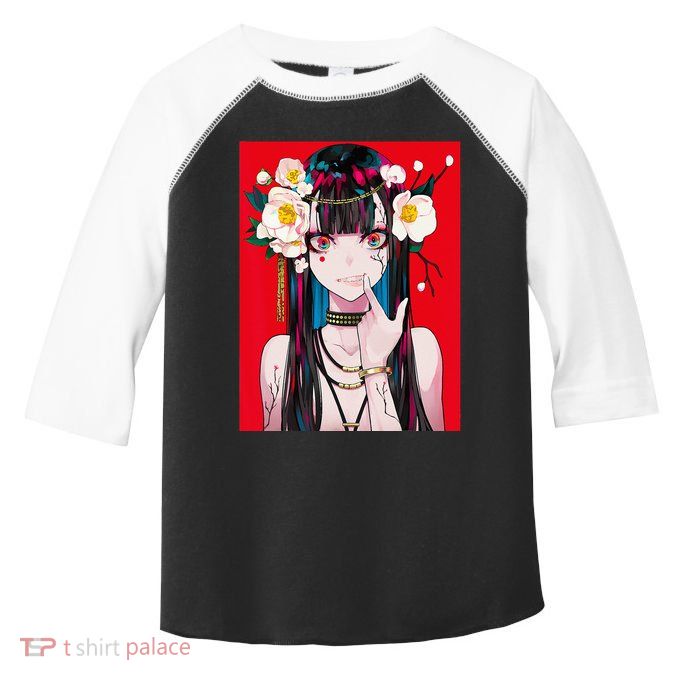 Anime Girl Waifu Japanese Aesthetic Kawaii Otaku Weeb Toddler Fine Jersey T-Shirt