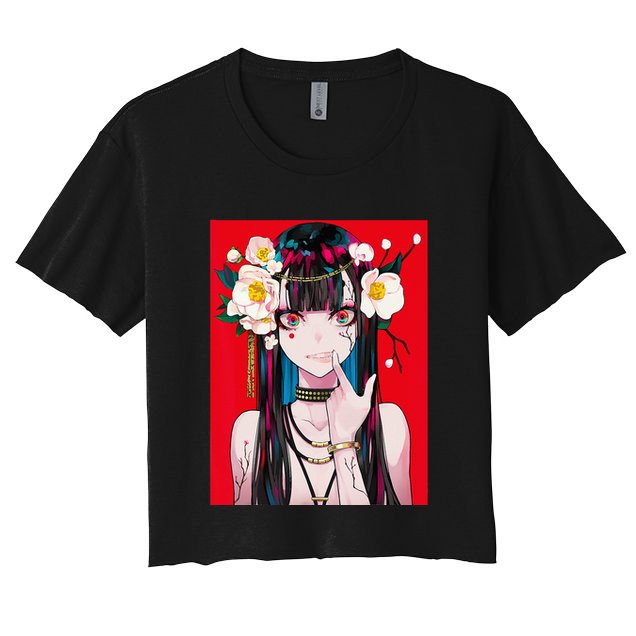 Anime Girl Waifu Japanese Aesthetic Kawaii Otaku Weeb Crop Top