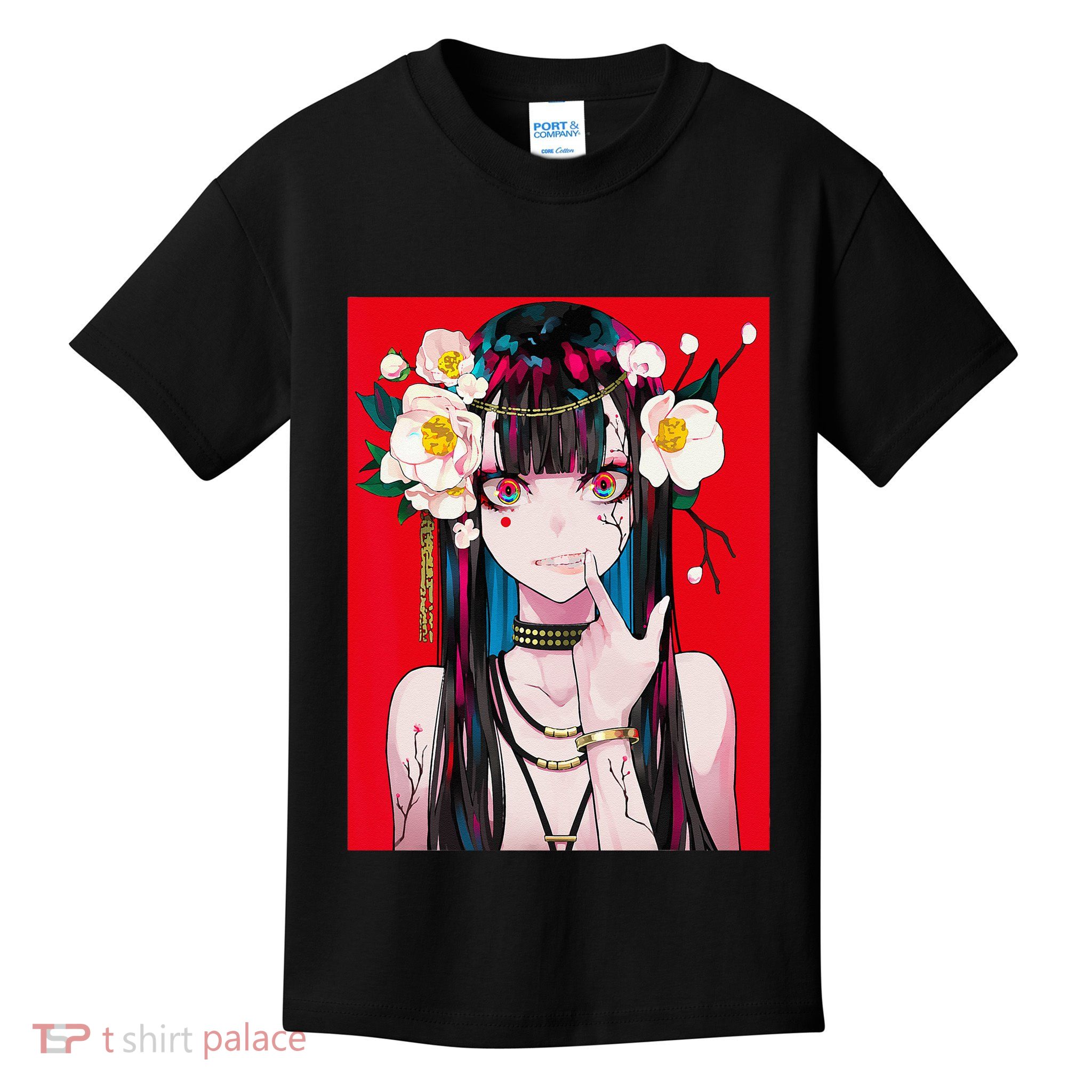 Anime Girl Waifu Japanese Aesthetic Kawaii Otaku Weeb Kids T-Shirt