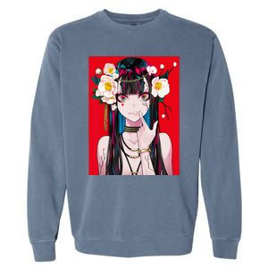 Anime Girl Waifu Japanese Aesthetic Kawaii Otaku Weeb Garment-Dyed Sweatshirt