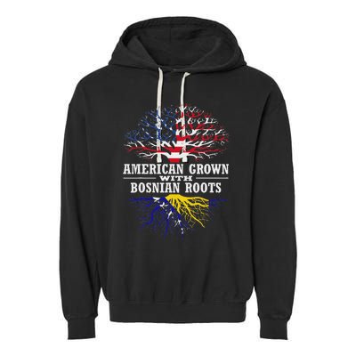 American Grown With Bosnian Roots Usa Bosnia And Herzegovina Garment-Dyed Fleece Hoodie