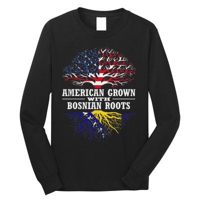 American Grown With Bosnian Roots Usa Bosnia And Herzegovina Long Sleeve Shirt