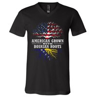 American Grown With Bosnian Roots Usa Bosnia And Herzegovina V-Neck T-Shirt