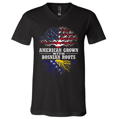 American Grown With Bosnian Roots Usa Bosnia And Herzegovina V-Neck T-Shirt