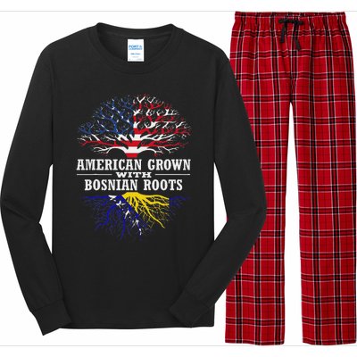 American Grown With Bosnian Roots Usa Bosnia And Herzegovina Long Sleeve Pajama Set