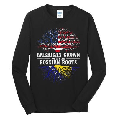 American Grown With Bosnian Roots Usa Bosnia And Herzegovina Tall Long Sleeve T-Shirt