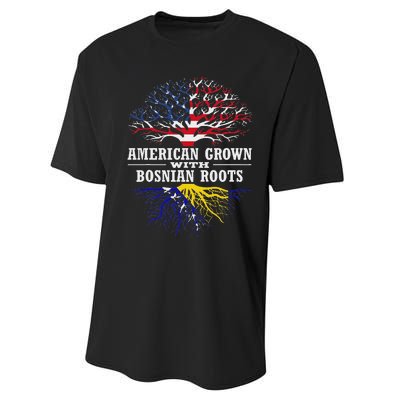 American Grown With Bosnian Roots Usa Bosnia And Herzegovina Performance Sprint T-Shirt