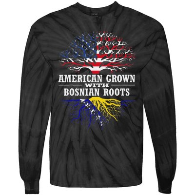 American Grown With Bosnian Roots Usa Bosnia And Herzegovina Tie-Dye Long Sleeve Shirt