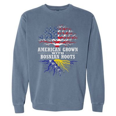 American Grown With Bosnian Roots Usa Bosnia And Herzegovina Garment-Dyed Sweatshirt