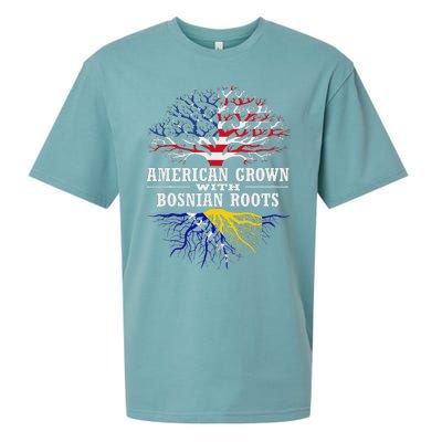 American Grown With Bosnian Roots Usa Bosnia And Herzegovina Sueded Cloud Jersey T-Shirt