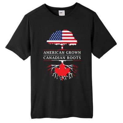 American Grown With Canadian Roots Canada Tall Fusion ChromaSoft Performance T-Shirt