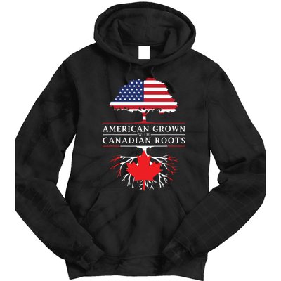 American Grown With Canadian Roots Canada Tie Dye Hoodie