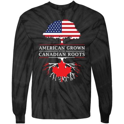 American Grown With Canadian Roots Canada Tie-Dye Long Sleeve Shirt